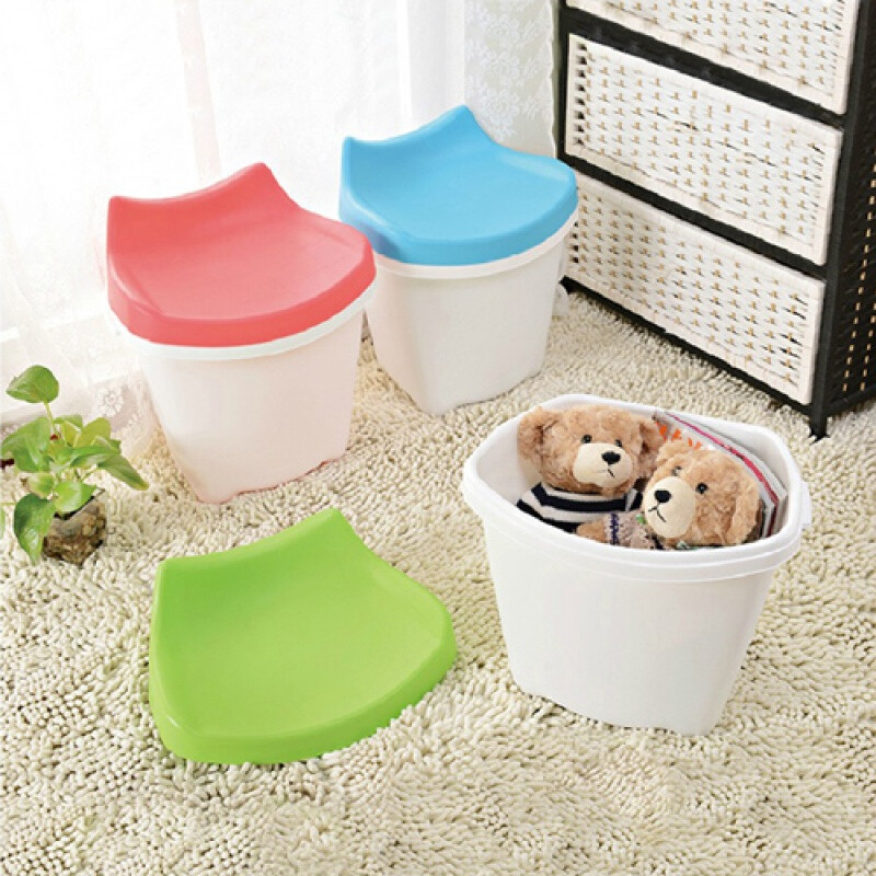 炫彩多功能兒童收納椅凳 藍(lán)色12L日用雜品整理好幫手